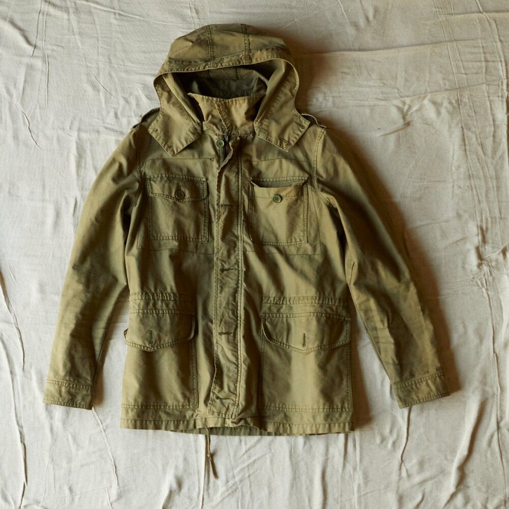 Olive green military jacket